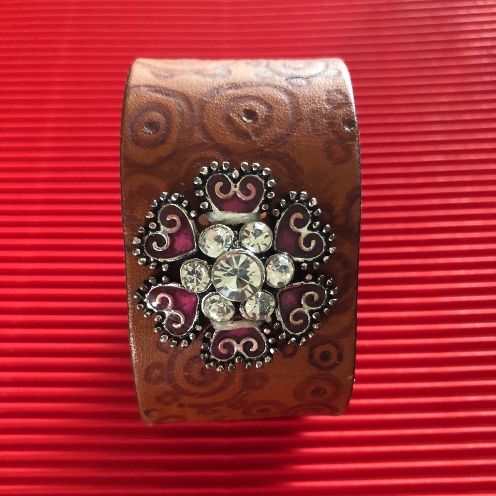 Uniquely designed handmade leather cuff